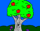 Coloring page Apple tree painted bycrystalena
