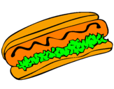 Coloring page Hot dog painted bycherry