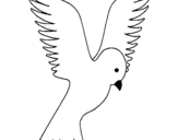 Coloring page Pigeon opening its wings painted byyuan