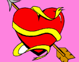 Coloring page Heart with arrow painted byaron N