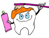 Coloring page Tooth cleaning itself painted byantonette