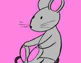 Coloring page Seated rat painted byanna