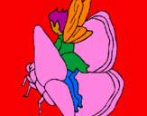 Coloring page Fairy and butterfly painted bymarc
