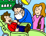 Coloring page Little boy at the dentist's painted bySammy