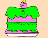 Coloring page Birthday cake painted byalexis hohimer