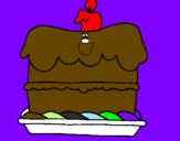 Coloring page Birthday cake painted bydctdcatdctkjacdweuyt