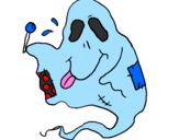 Coloring page Greedy ghost painted byghost