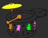 Coloring page Drums painted byindian