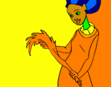 Coloring page Ethiopian woman painted byANGEL