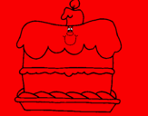 Coloring page Birthday cake painted byrandy