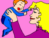 Coloring page Mother and daughter  painted byoksana 