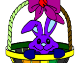 Coloring page Bunny in basket painted byMARCO