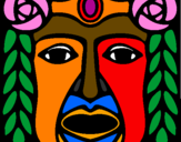 Coloring page Maya  Mask painted bytikeria08