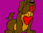 Coloring page Dog in love painted bylucasnr