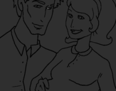 Coloring page Father and mother painted byAER