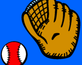 Coloring page Baseball glove and baseball ball painted byfernando