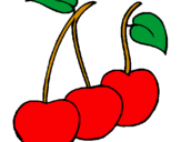 Coloring page cherries painted bymimi