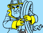Coloring page Firefighter painted byfiretis