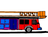 Coloring page Fire engine with ladder painted bymaximo