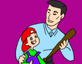 Coloring page Father and son painted byalba