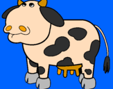 Coloring page Thoughtful cow painted byMariela