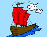 Coloring page Sailing boat painted byBELDEN