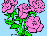Coloring page Bunch of roses painted byting ting
