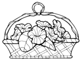 Coloring page Basket of flowers 5 painted byyuan