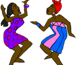 Coloring page Dancing women painted bymetha