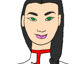 Coloring page Young Chinese woman painted byisadora