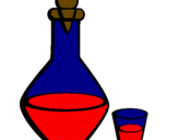 Coloring page Carafe and glass painted byemily