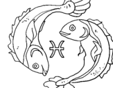 Coloring page Pisces painted bynena