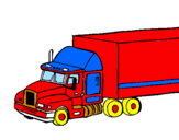 Coloring page Truck trailer painted bydiego