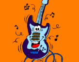 Coloring page Electric guitar painted bykrn