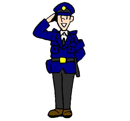Coloring page Police officer waving painted byJohn