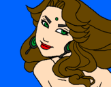 Coloring page Amazonian princess painted bychico