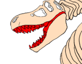 Coloring page Tyrannosaurus Rex skeleton painted bykate