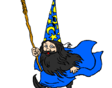 Coloring page Dwarf magician painted bymichele
