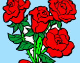 Coloring page Bunch of roses painted bycata