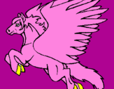 Coloring page Pegasus flying painted bydarielys