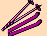 Coloring page Ski Poles painted byMarcella