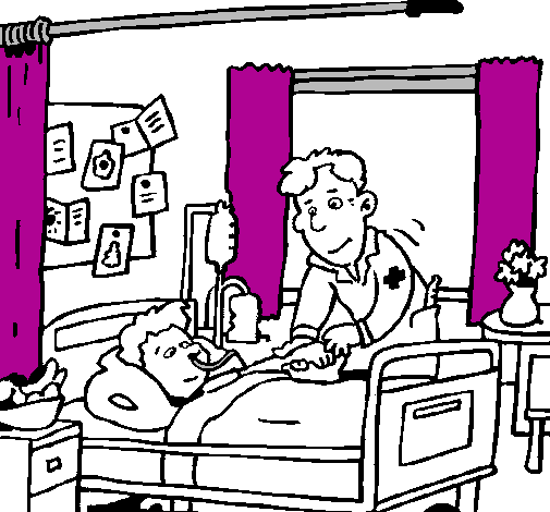Coloring page Little boy in hospital painted byThis is a...    Pig