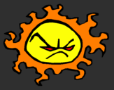Coloring page Angry sun painted byJacob
