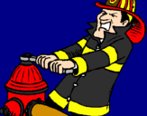Coloring page Firefighter painted byomar