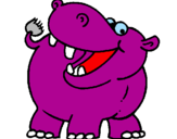 Coloring page Hippopotamus painted byhippo