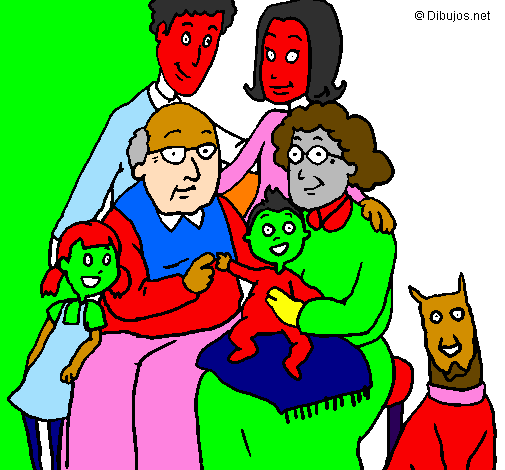 Coloring page Family  painted by000