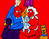 Coloring page Family  painted bycuco