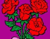 Coloring page Bunch of roses painted byaron N