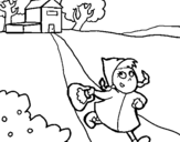 Coloring page Little red riding hood 3 painted bysara
