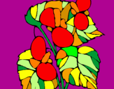Coloring page Begonia painted byGrandma